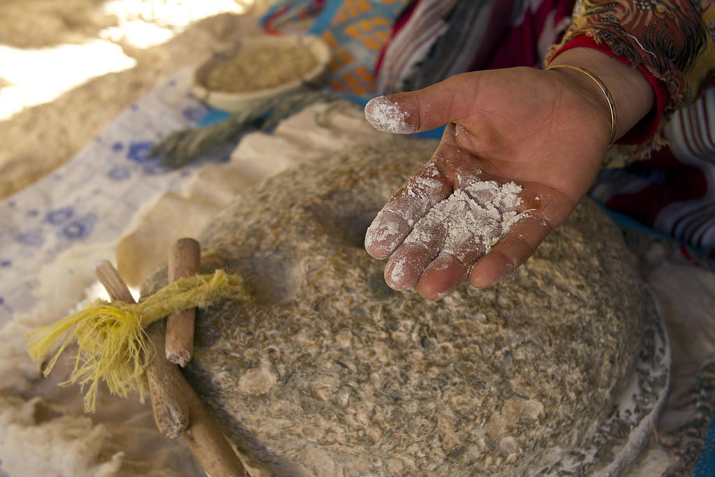 Grinding flour