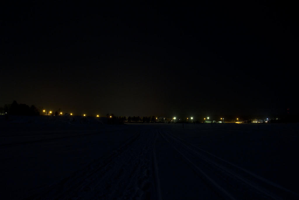 Downtown Inari at night