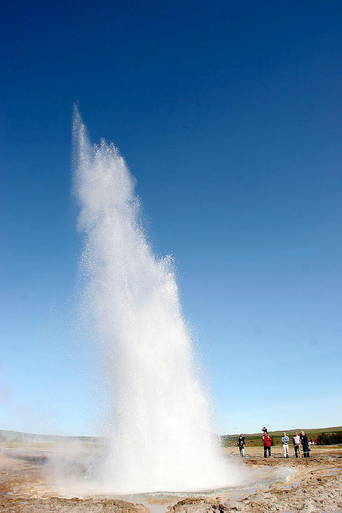 Strokkur, at Geysir National Park.  It erupts about every 6 minutes