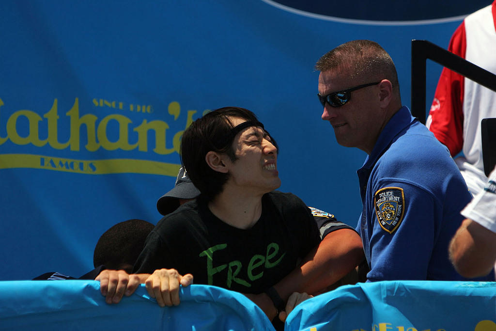 His shirt read "Free Kobi"