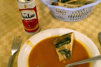 Desert bread and cous cous soup