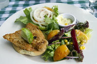 Fish sandwich at Hemingway's in St John's, Antigua.