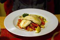 Lake Inari whitefish, with beets, swedes (it's a vegetable), and onion in a lemon thyme sauce