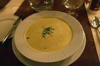 Smoked reindeer and blue cheese soup