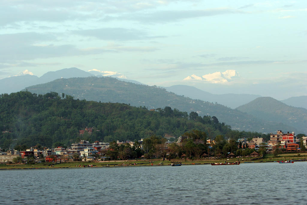 Pokhara from the water.
