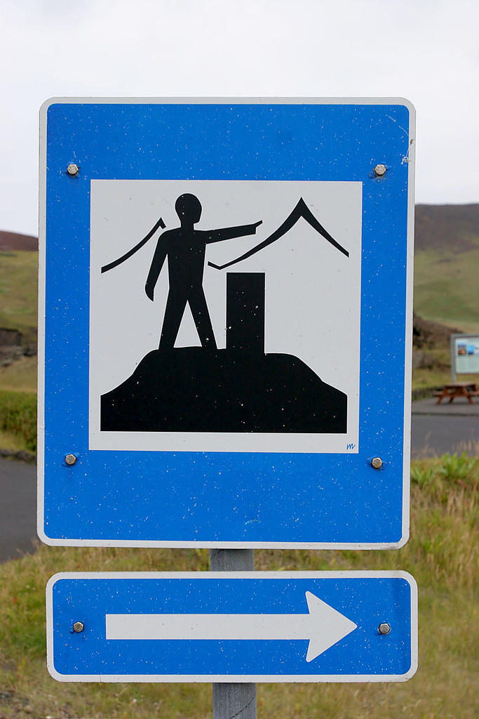 We think this sign means, "turn right to stand around and point at stuff."