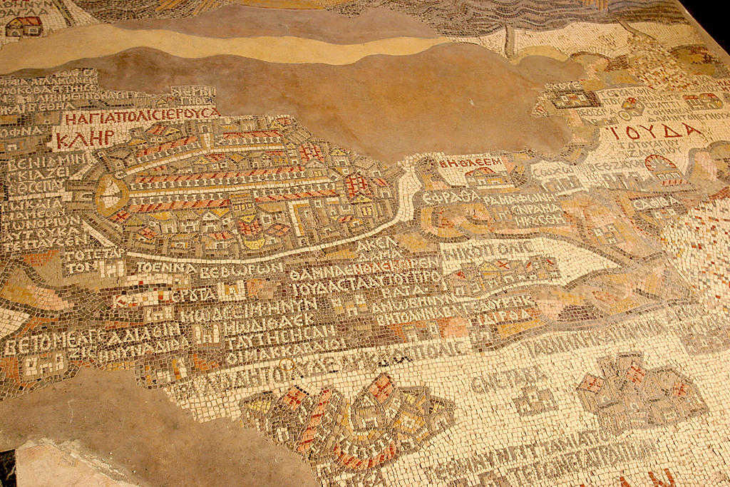 Famous mosaic map of the area in Madaba