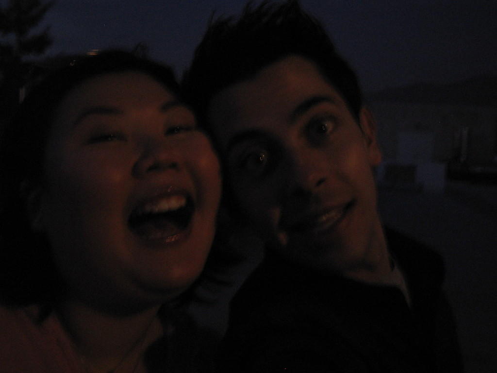 Koren & Blake on a rooftop...drinking wine with chemists. hey, what could be more hilarious?