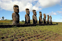 Ahu Akivi, the only moai facing the ocean
