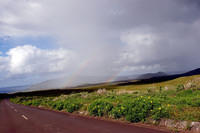 Double rainbow on the road from the north coast through Vinapu