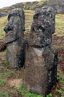 Notice the ship carved on this moai's (Ko Kona He Roa) chest
