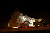 Rock of Gibraltar at night