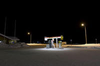 One of the two gas stations in town