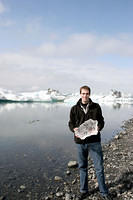 Posing with Karl, a washed up iceberg we rescued and smashed into pieces for our cooler.
