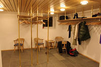 Coatroom in the Longyearbyen church.  It's open 24/7, so we slept here.